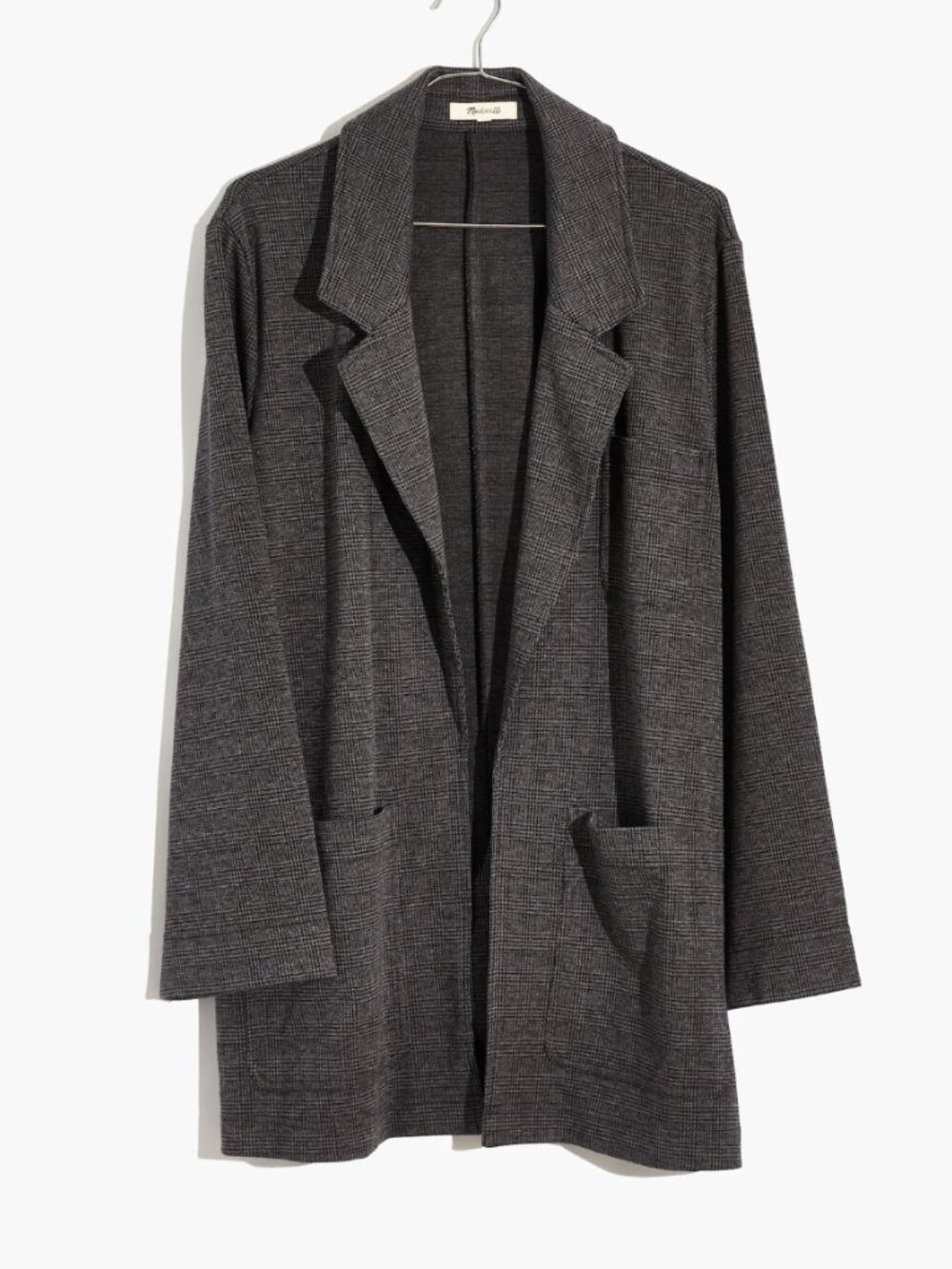 Madewell Oversized Knit Blazer in Glen Plaid